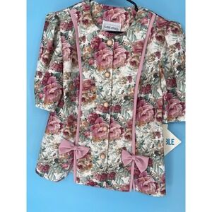 Vintage 1980's Classic Apparel pastel floral blazer size 10